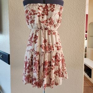 Strapless Floral Dress